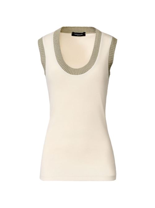 Canotta donna girocollo panna Fabiana Filippi | JED276F582M224VR3